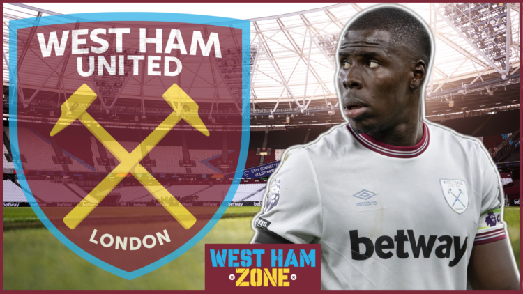 West Ham United defender Kurt Zouma in action