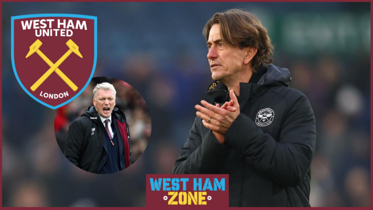 Thomas Frank and West Ham United boss David Moyes