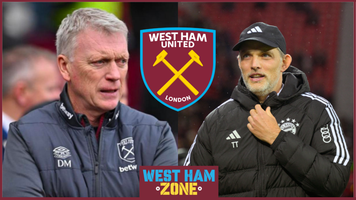 West Ham manager David Moyes and Bayern Munich manager Thomas Tuchel