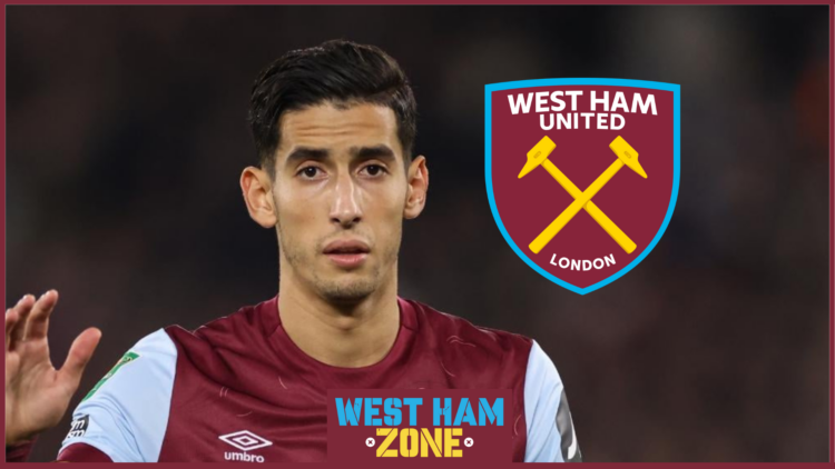 Nayef Aguerd and West Ham badge