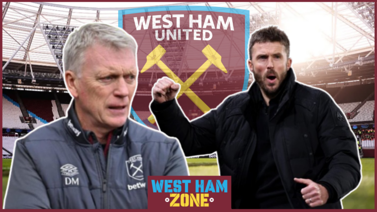 David Moyes Michael Carrick West Ham logo London Stadium