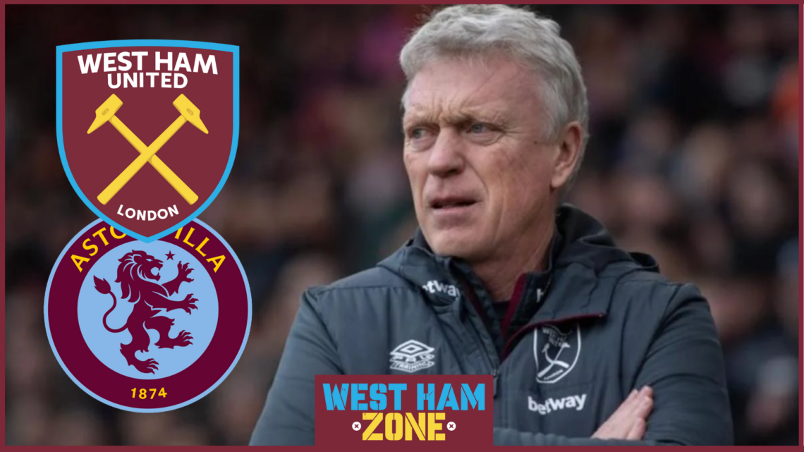 David Moyes with West Ham and Aston Villa badges