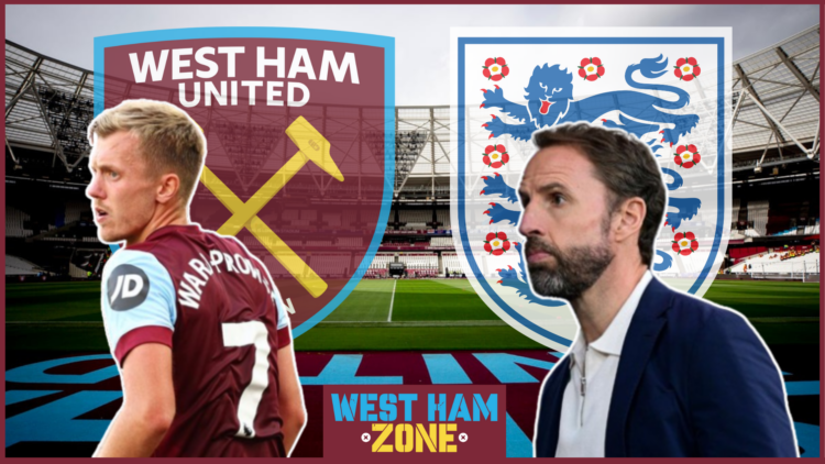 James Ward-Prowse and Gareth Southgate at West Ham and England