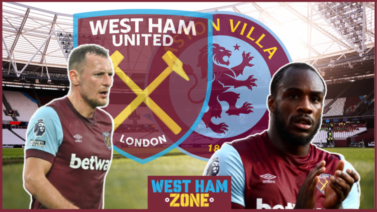 Vladimir Coufal and Michail Antonio in West Ham v Aston Villa