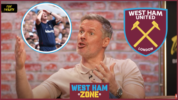 Jamie Carragher, West Ham logo, David Moyes