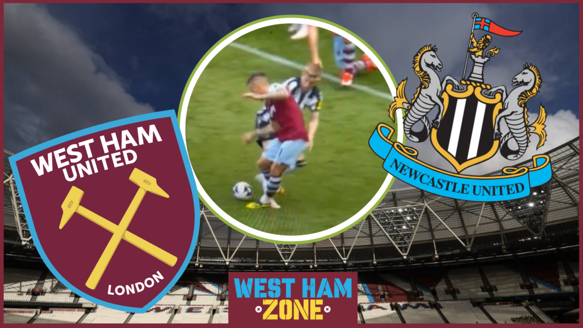 West Ham United, Newcastle crests, Kalvin Phillips foul
