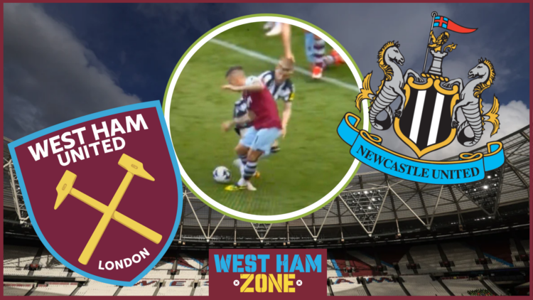 West Ham United, Newcastle crests, Kalvin Phillips foul