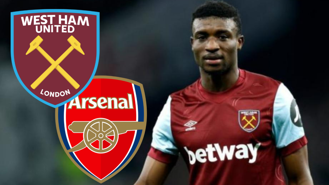 Arsenal and West Ham badges, Mohammed Kudus