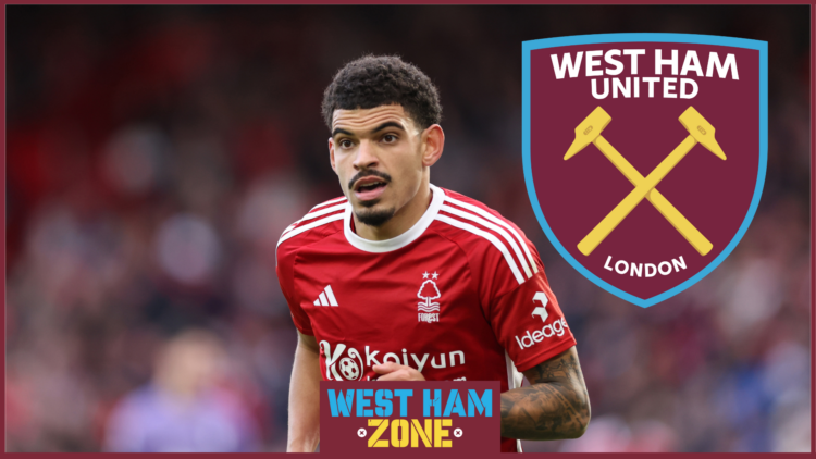 Morgan Gibbs-White, West Ham United logo