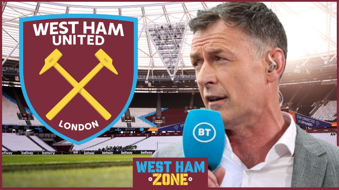 Chris Sutton with West Ham United badhe