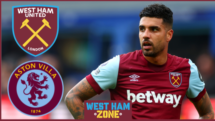 West Ham badge, Aston Villa badge, Emerson Palmieri