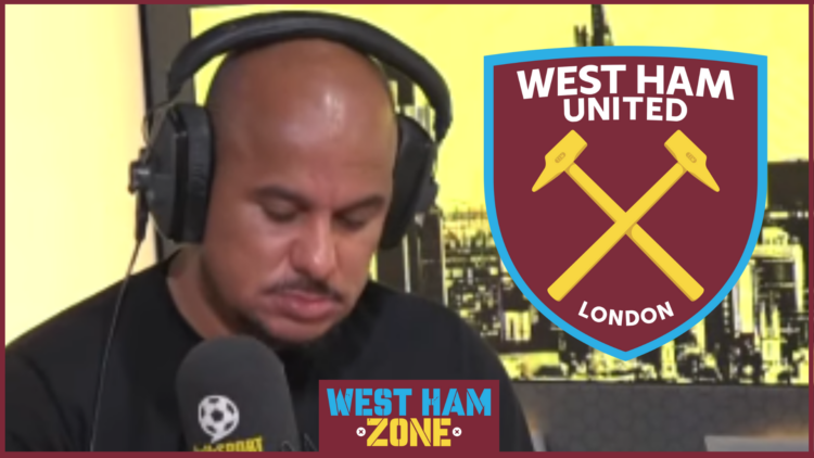 Gabby Agbonlahor and West Ham badge