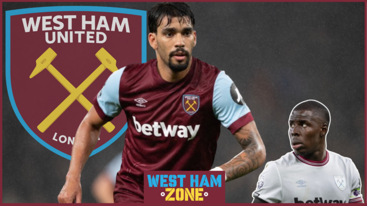Lucas Paqueta and Kurt Zouma at West Ham