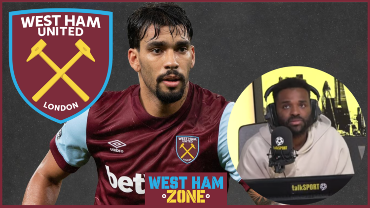 Lucas Paqueta and West Ham badge