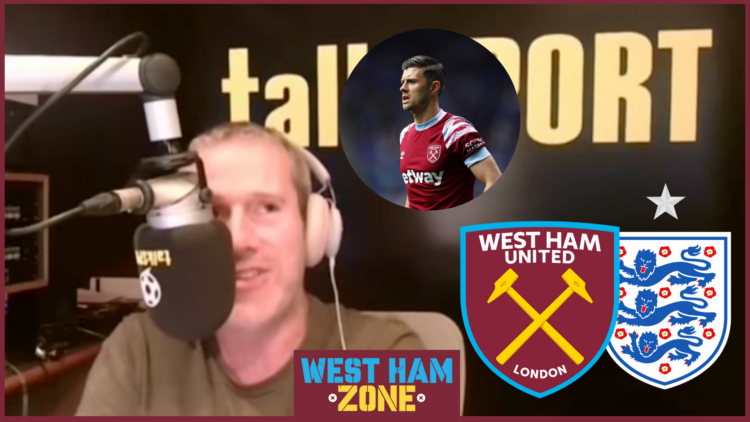 Aaron Cresswell and Max Rushden with West Ham and England badges