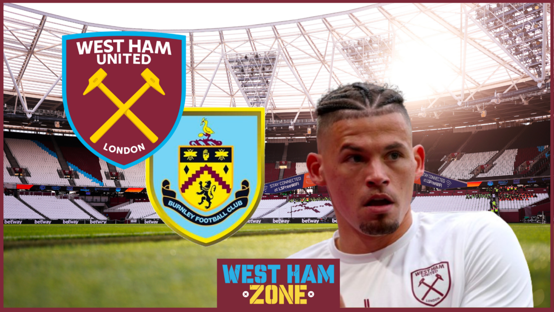 Kalvin Phillips with West Ham and Burnley badges