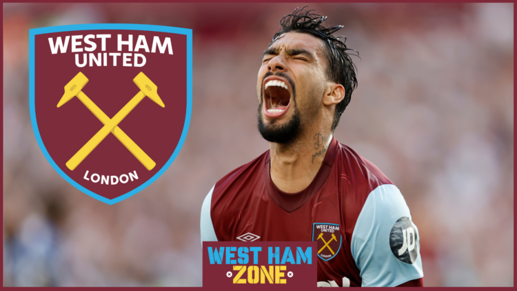 West Ham United badge and Lucas Paqueta