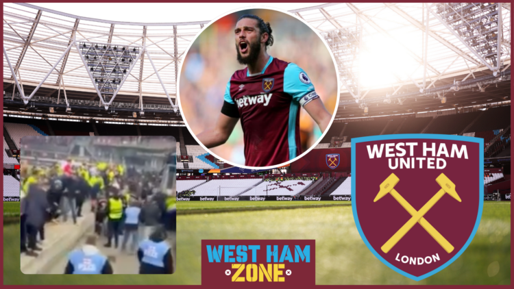 Andy Carroll and West Ham badge