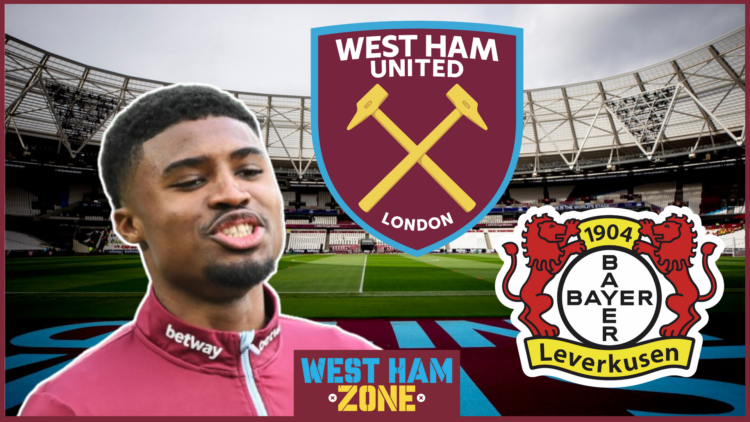Ben Johnson in West Ham v Bayer Leverkusen