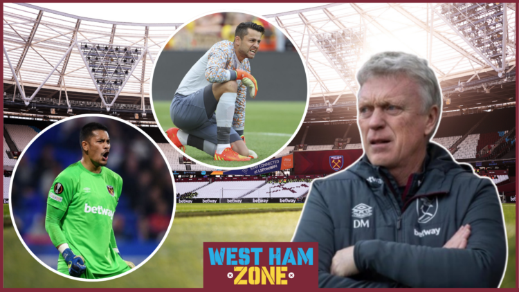 David Moyes, Alphonse Areola & Lukasz Fabianski at West Ham