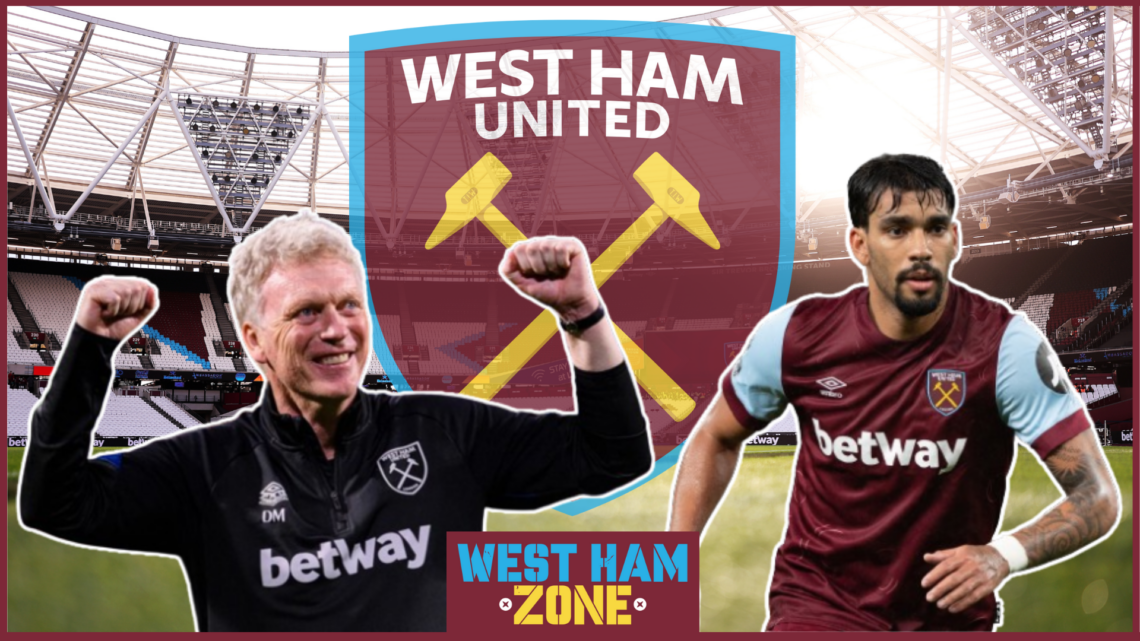 David Moyes and Lucas Paqueta at West Ham