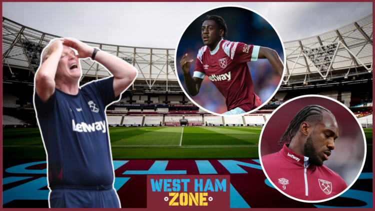 Divin Mubama, Michail Antonio & David Moyes at West Ham