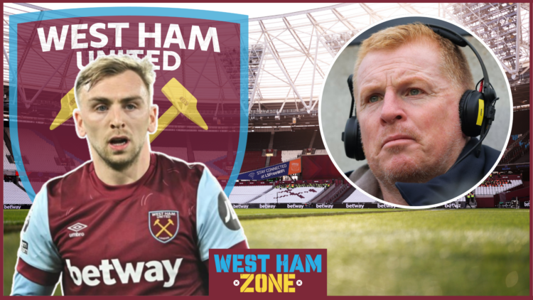 Jarrod Bowen and Neil Lennon at West Ham