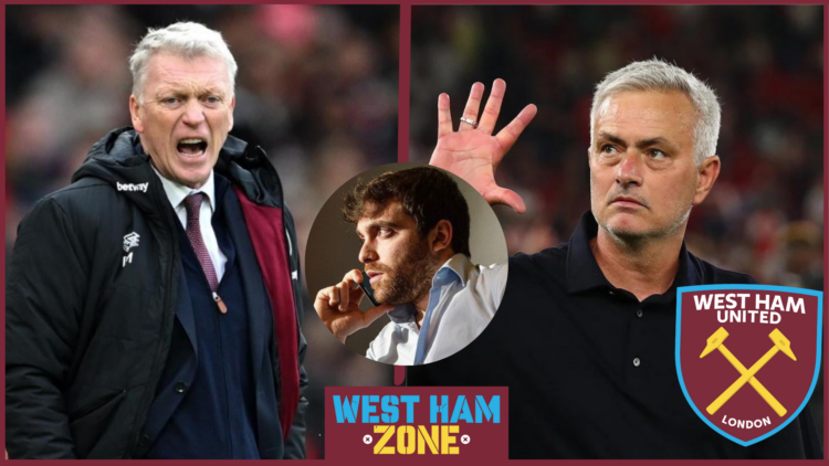 West Ham badge, David Moyes, Jose Mourinho, Fabrizio Romano