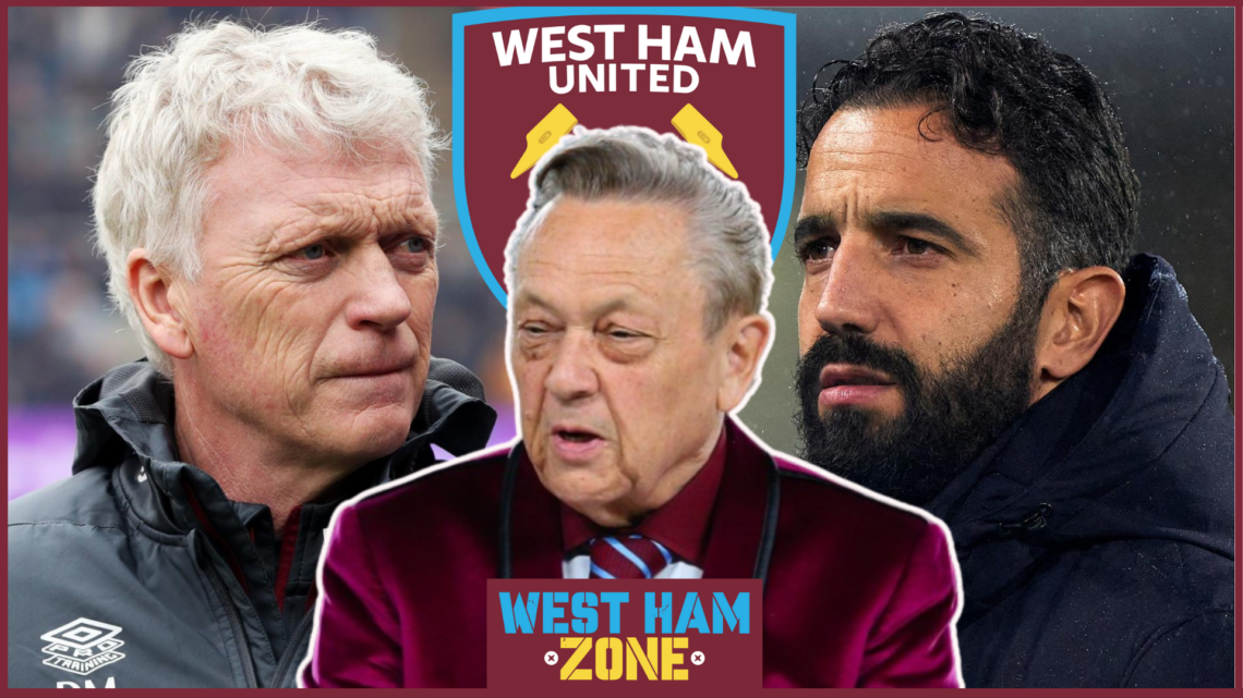 David Moyes, David Sullivan, Ruben Amorim, West Ham United badge