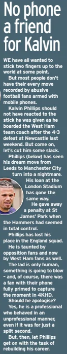West Ham Kalvin Phillips Sunday Mirror