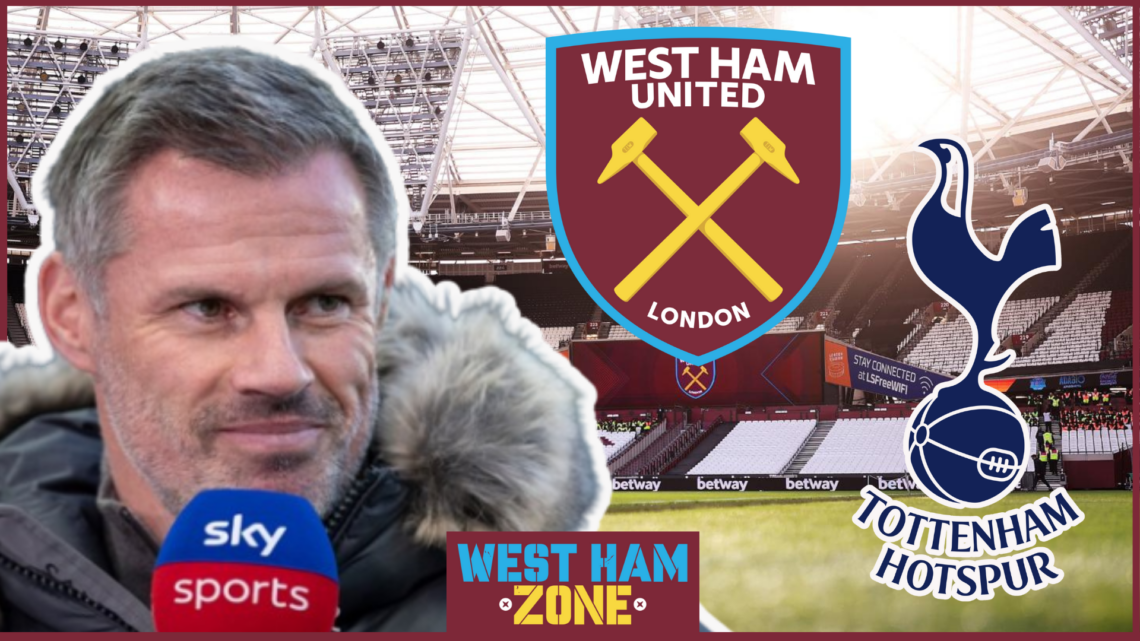 Jamie Carragher, West Ham badge, Tottenham badge