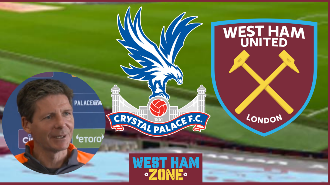 Crystal Palace badge, West Ham badge, Oliver Glasner