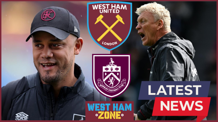 Vincent Kompany, David Moyes, West Ham badge, Burnley badge