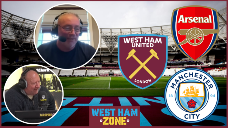 Ally McCoist, Alan Brazil, West Ham badge, Arsenal badge, Manchester City badge