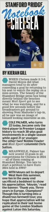 Kieran Gill article for Daily Mail