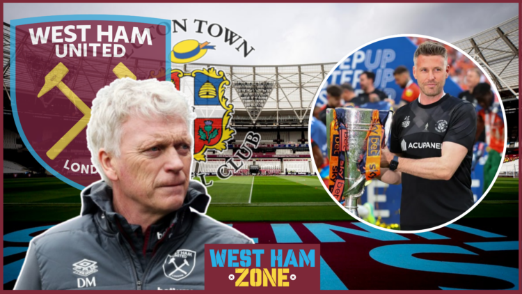 David Moyes, Rob Edwards, West Ham badge, Luton Town badge