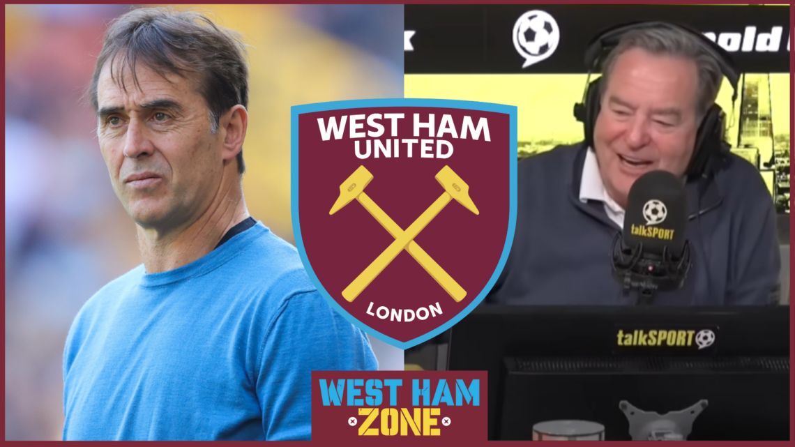 Jeff Stelling, Julen Lopetegui, West Ham badge