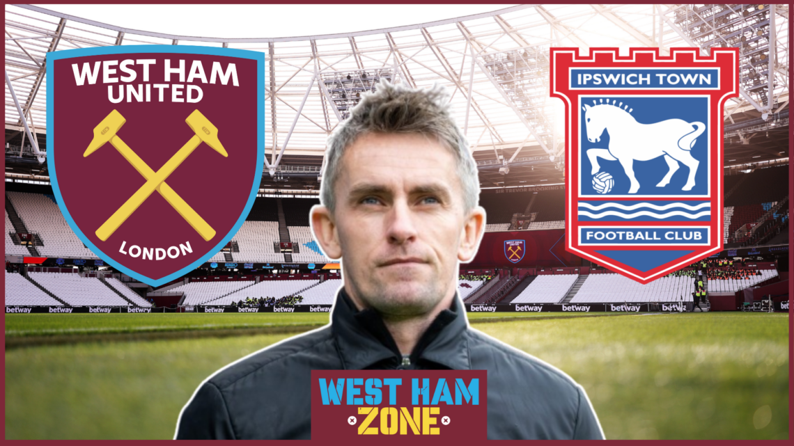 Kieran McKenna, West Ham United badge, Ipswich Town badge