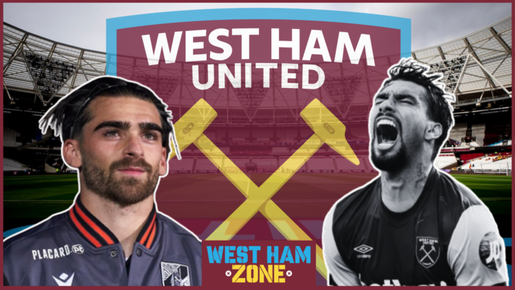 Lucas Paqueta, Jota Silva, West Ham badge, London Stadium