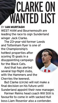 West Ham, Jack Clarke, Sunderland, Daily Mirror article