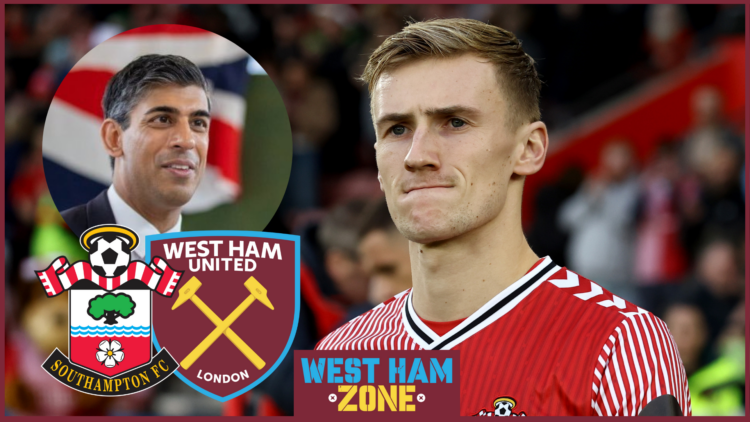 Rishi Sunak West Ham Flynn Downes Southampton