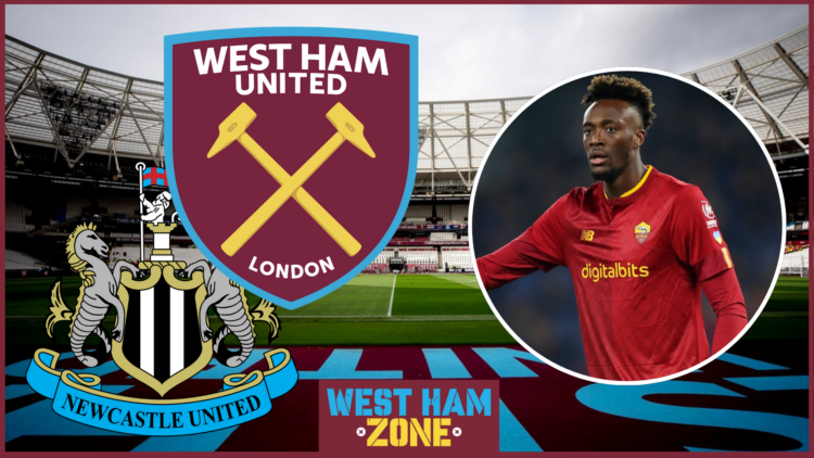 Tammy Abraham, West Ham badge, Newcastle United badge