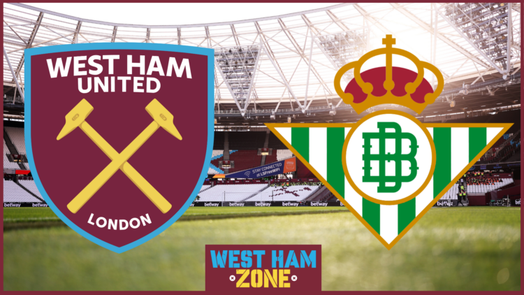 West Ham badge, Real Betis badge, London Stadium