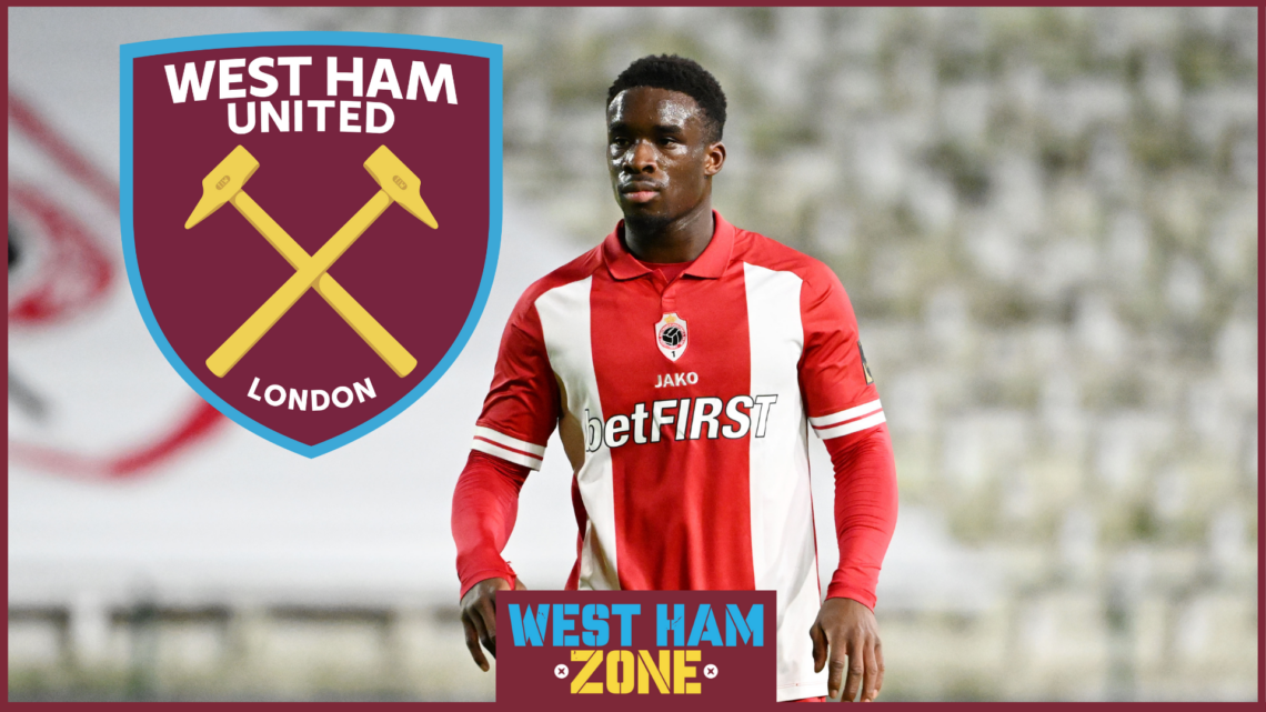 Mandela Keita, West Ham United crest.