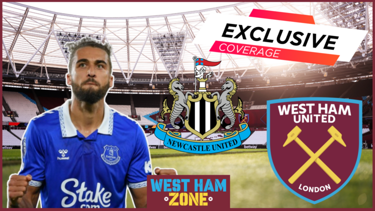 Dominic Calvert-Lewin, West Ham badge, Newcastle United badge
