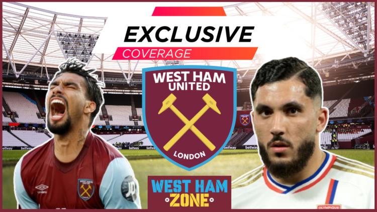 Rayan Cherki, Lucas Paqueta, West Ham badge