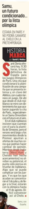 Samu Omorodion, West Ham, Atletico Madrid, Marca article