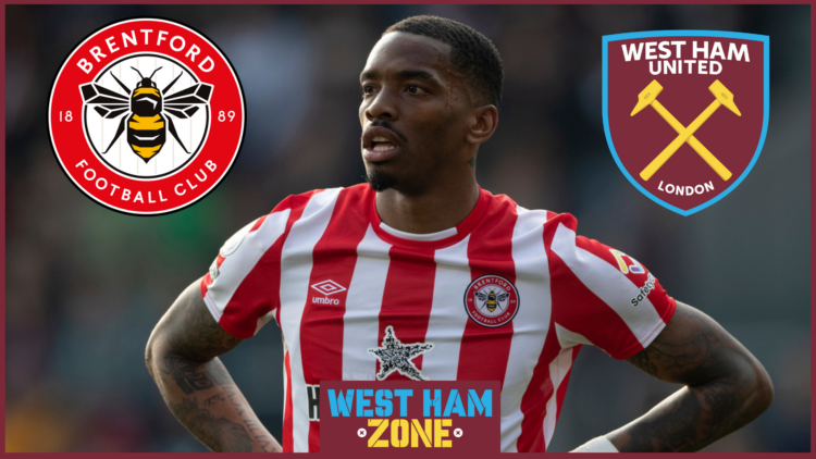 Brentford badge, West Ham United badge, Ivan Toney