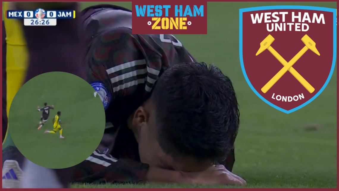 Edson Alvarez injured for Mexico, West Ham logo
