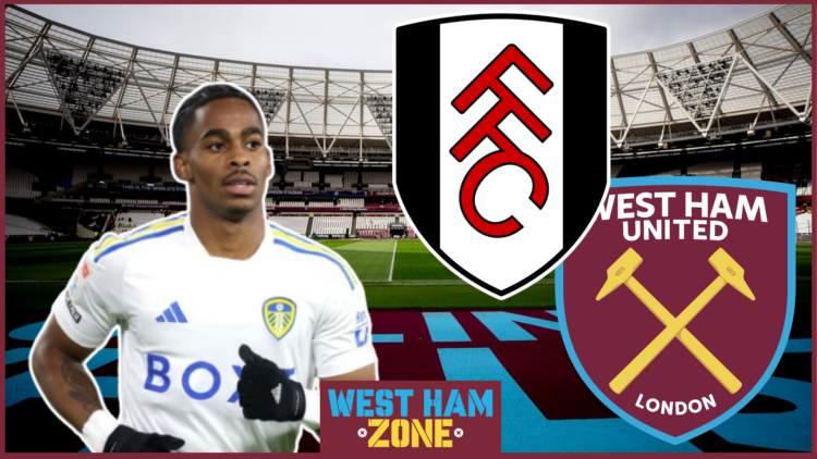 Crysencio Summerville, West Ham badge, Fulham badge